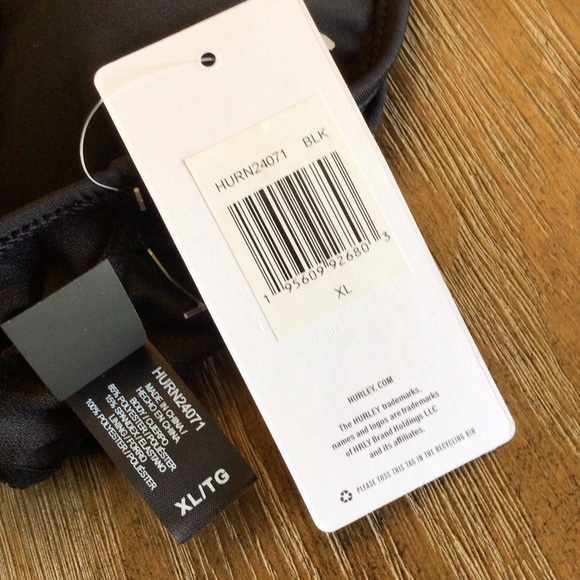 Hurley Womens Black Classic Logo Print Cinch Sides One Piece Swimsuit Size XL - Picture 7 of 9